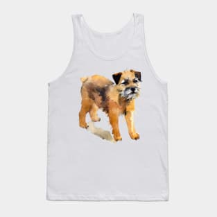 Border Terrier Watercolor - Dog Lover Gifts Tank Top